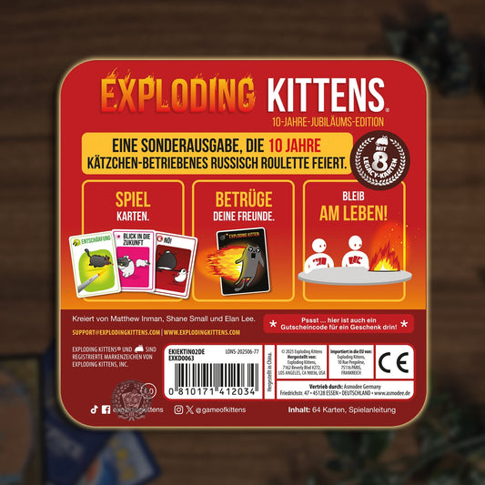 Exploding Kittens: 10-Jahre-Jubliäums Edition Inhalt