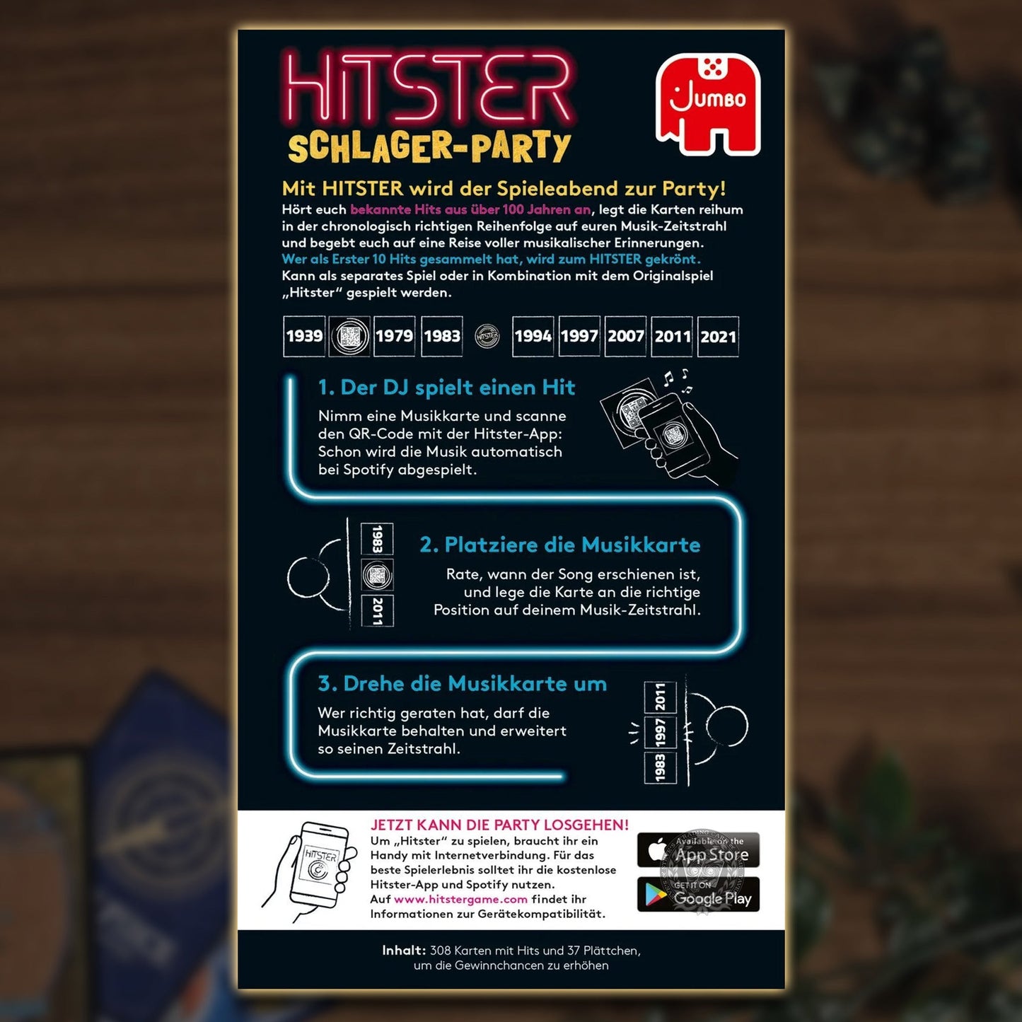 Hitster Schlager-Party Verpackungsrückseite (DE)