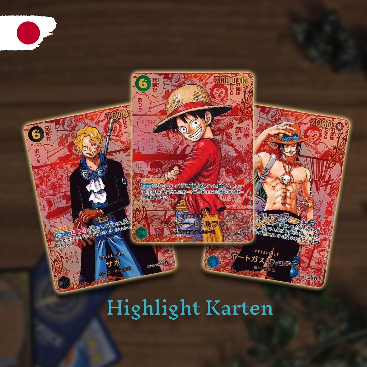 One Piece OP13 Red Manga Cards - Highlight Karten