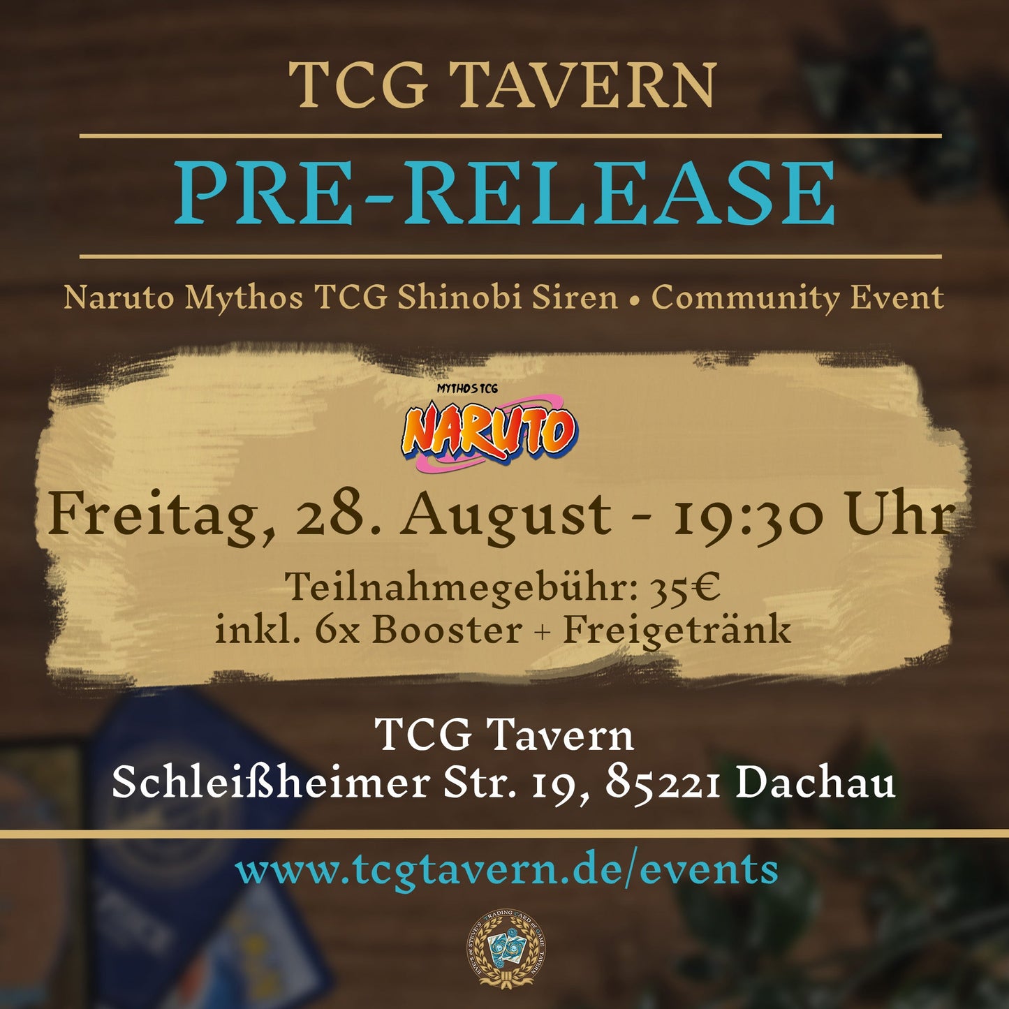 TCG Tavern Dachau Naruto Mythos TCG Shinobi Shiren 1. Edition Pre-Release 2026-08-28