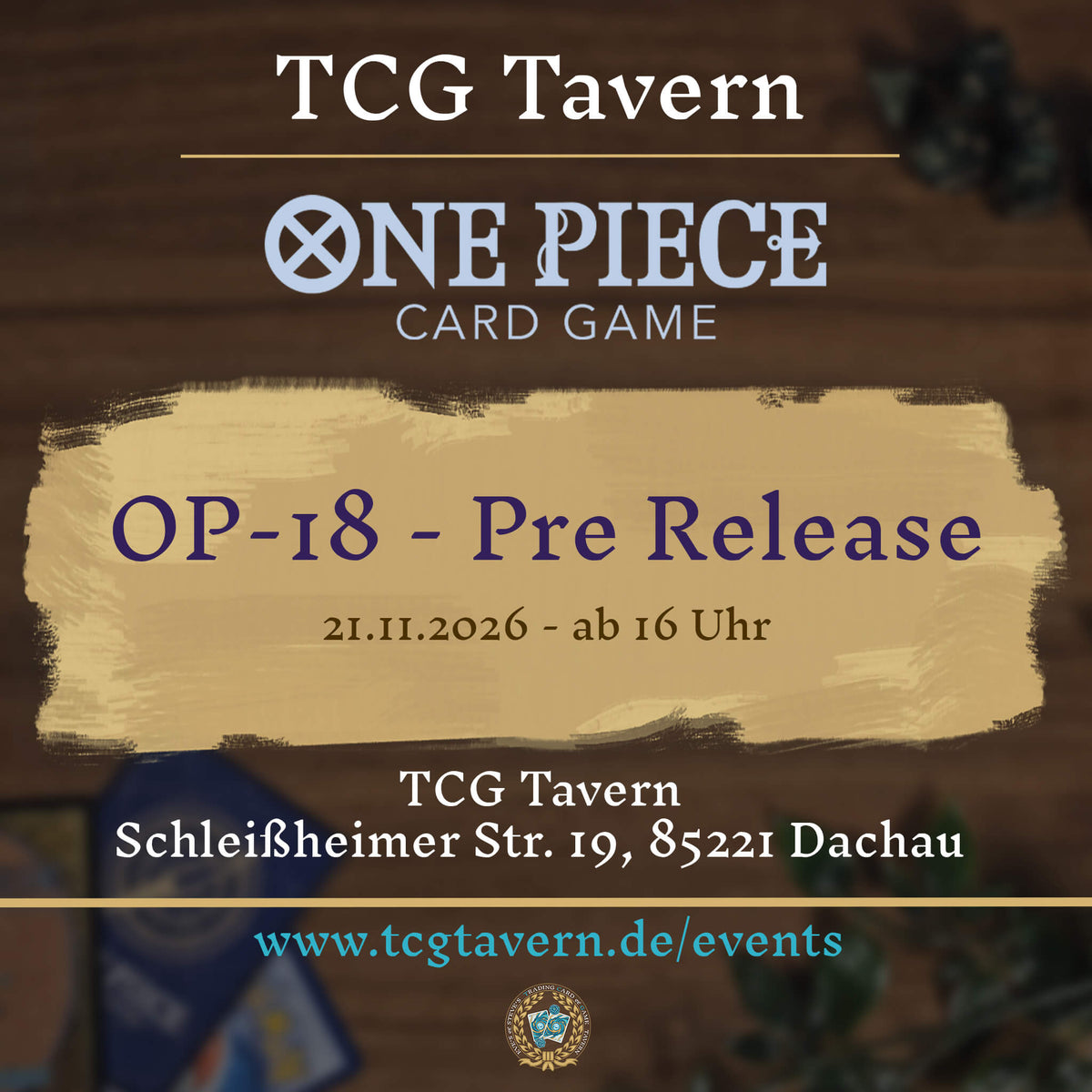 TCG Tavern Dachau One Piece OP-18 Pre Release Event 2026-11-21