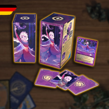 Disney Lorcana Elsa Geschenk Box Inhalt und Elsa Promo