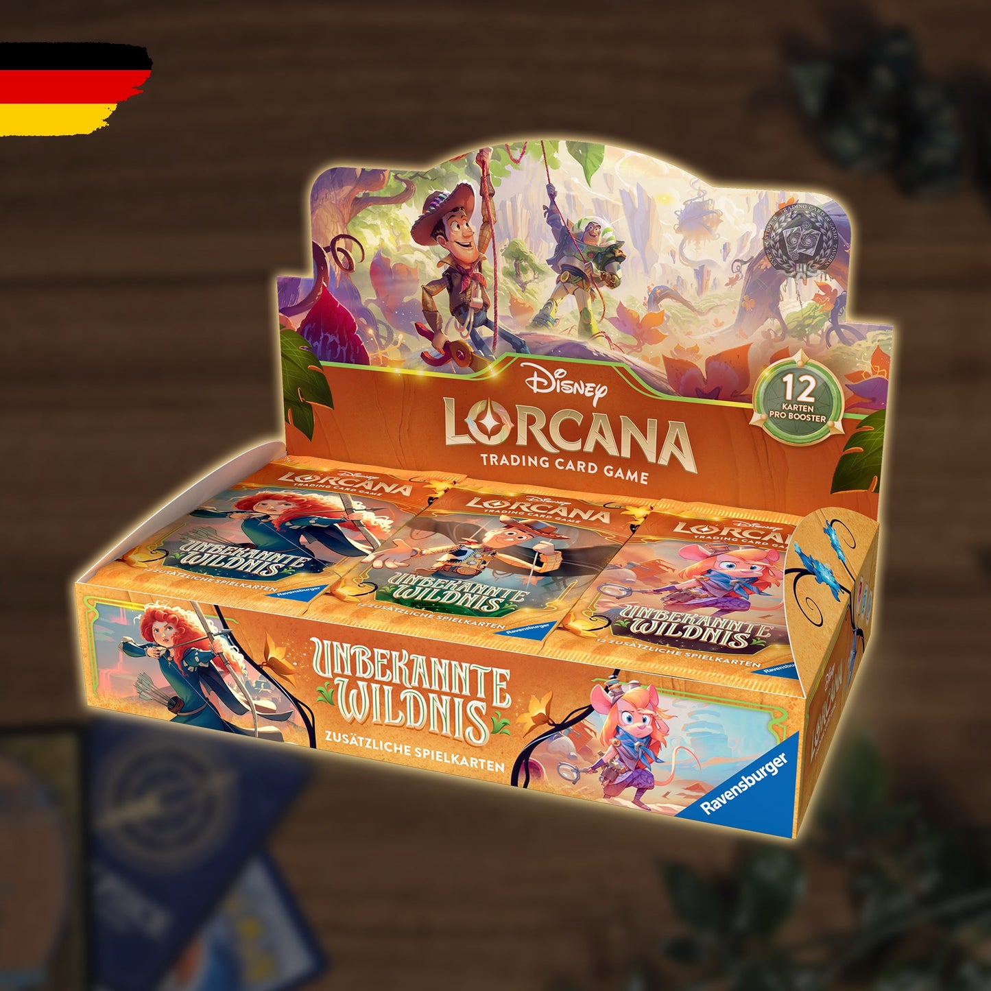 Disney Lorcana Set 12 Unbekannte Wildnis Booster Display