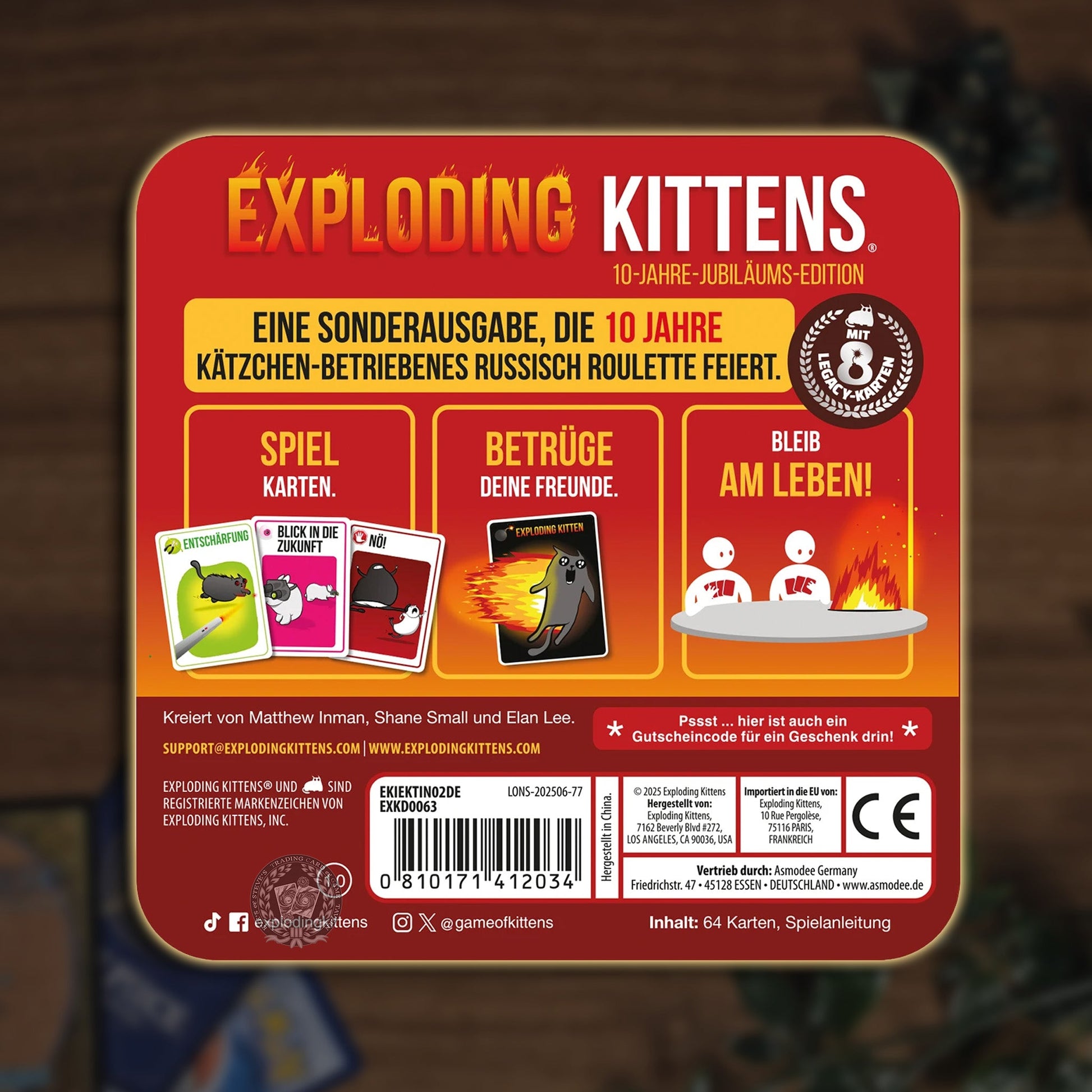 Exploding Kittens: 10-Jahre-Jubliäums Edition Inhalt