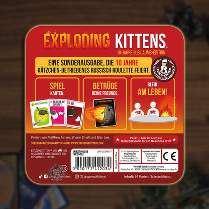 Exploding Kittens: 10-Jahre-Jubliäums Edition Inhalt