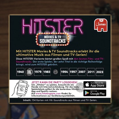 Hitster Movies & TV Soundtracks Verpackungsrückseite (DE)