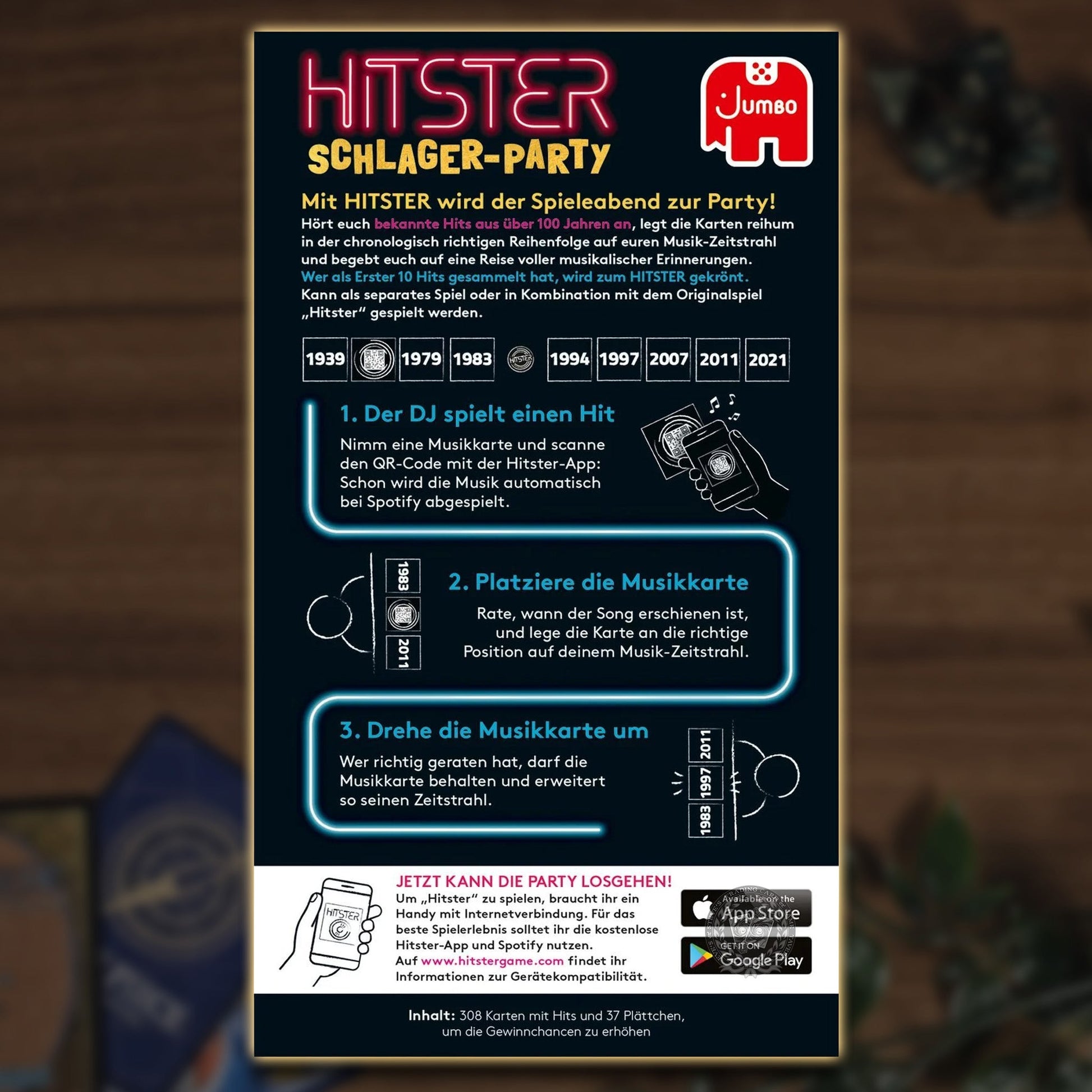 Hitster Schlager-Party Verpackungsrückseite (DE)
