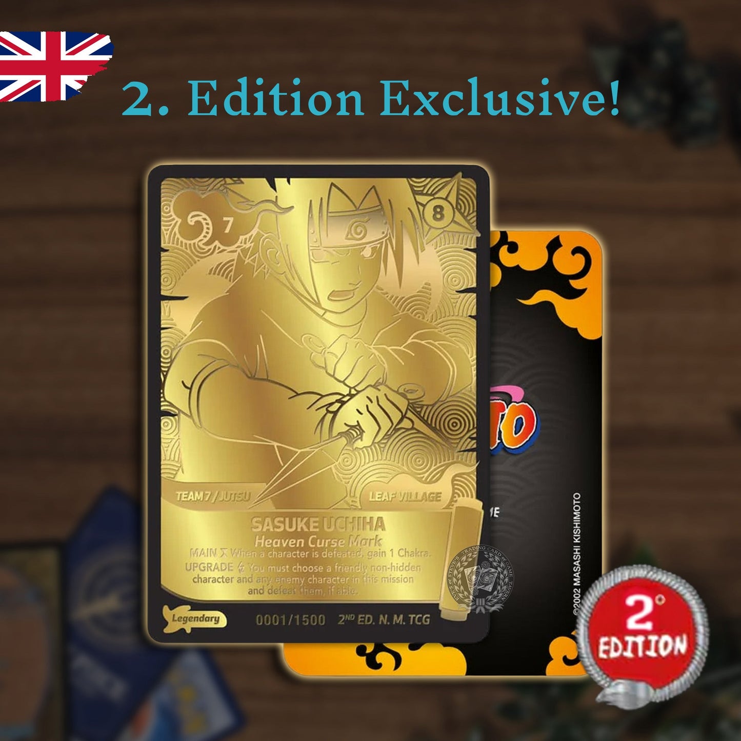 Naruto TCG - Konoha Shido 2. Edition Exclusive Gold Card - Sasuke Uchiha