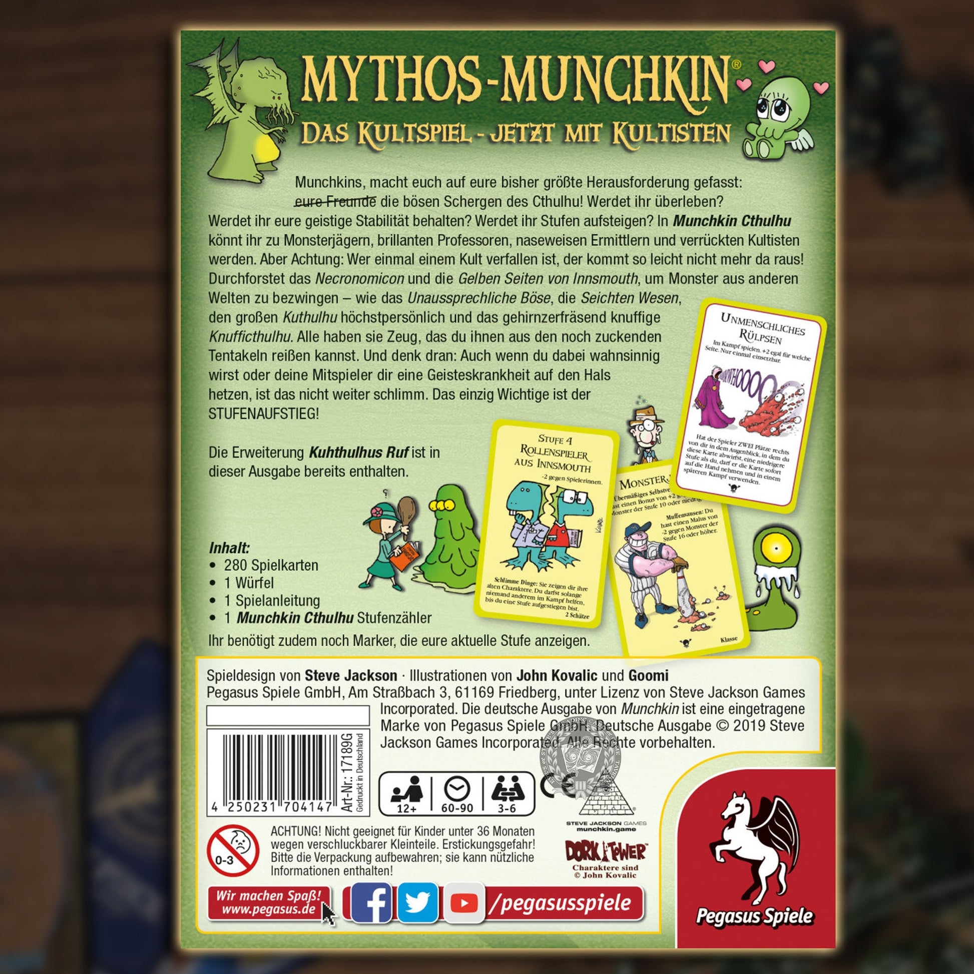 Munchkin Cthulhu 1+2 Inhalt