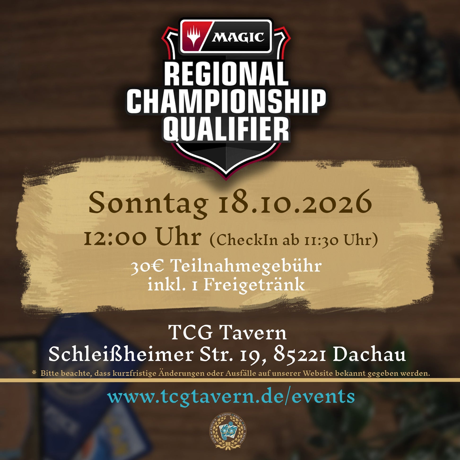 TCG Tavern Dachau Regional Championship Qualifier Season 26/27 Rd.2 18.10.2026