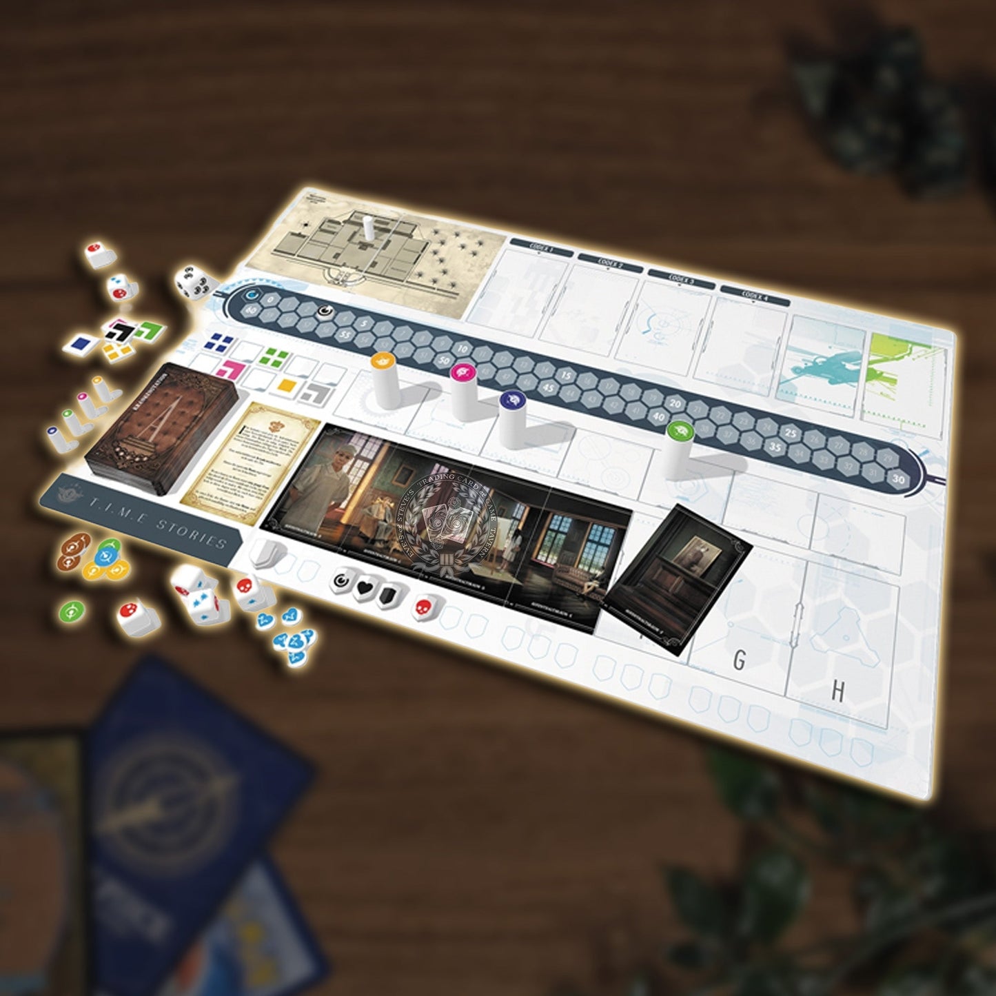 T.I.M.E. Stories Grundspiel/Basisspiel Spielinhalt und Spielmaterialien