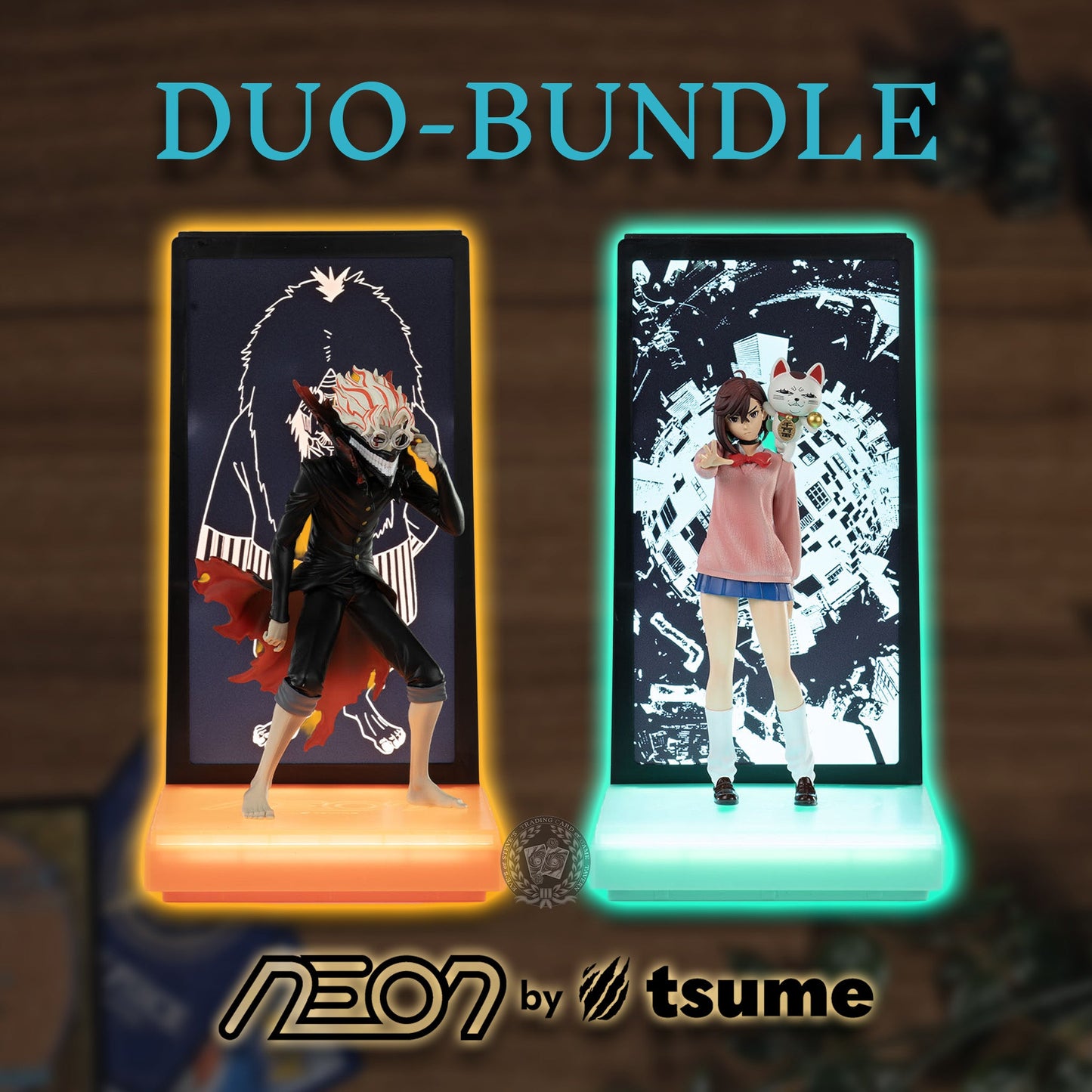 NEON by Tsume Art DanDaDan Momo & Okarung Figur Bundle mit LED Beleuchtung